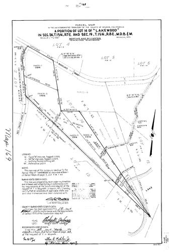 Click to see Parcel Map Book 7, pg. 169 (1974) of Nevada County Recorders Parcel Maps Book 7