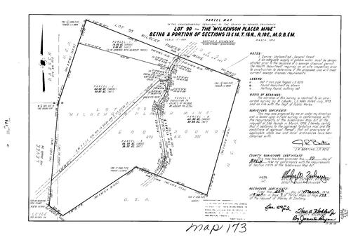 Click to see Parcel Map Book 7, pg. 173 (1974) of Nevada County Recorders Parcel Maps Book 7