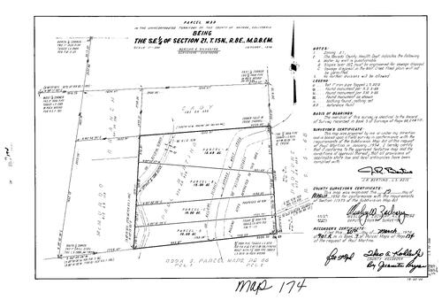 Click to see Parcel Map Book 7, pg. 174 (1974) of Nevada County Recorders Parcel Maps Book 7