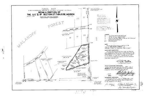 Click to see Parcel Maps Book 7, pg. 191 (1974) of Nevada County Recorders Parcel Maps Book 7