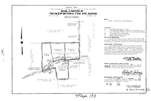 Click to see Parcel Maps Book 7, pg. 193 (1974) of Nevada County Recorders Parcel Maps Book 7