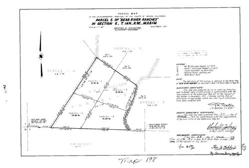 Click to see Parcel Maps Book 7, pg. 198 (1974) of Nevada County Recorders Parcel Maps Book 7