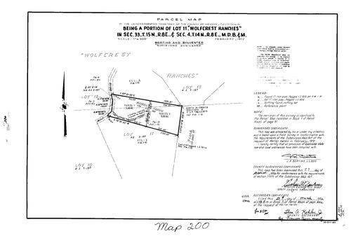 Click to see Parcel Maps Book 7, pg. 200 (1974) of Nevada County Recorders Parcel Maps Book 7