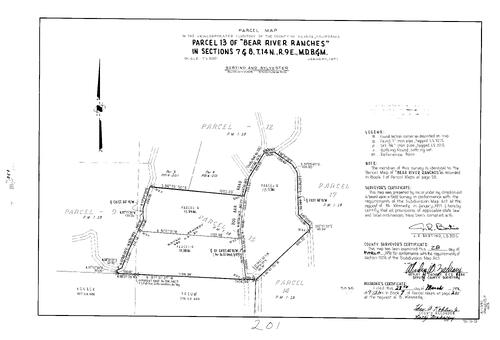 Click to see Parcel Maps Book 7, pg. 201 (1974) of Nevada County Recorders Parcel Maps Book 7