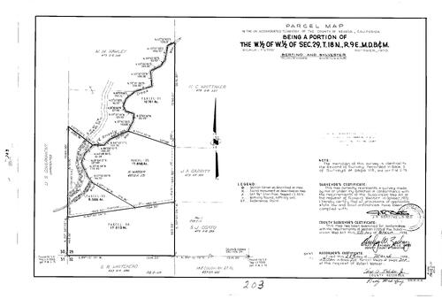 Click to see Parcel Maps Book 7, pg. 203 (1974) of Nevada County Recorders Parcel Maps Book 7