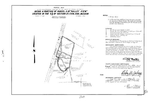 Click to see Parcel Maps Book 7, pg. 209 (1974) of Nevada County Recorders Parcel Maps Book 7