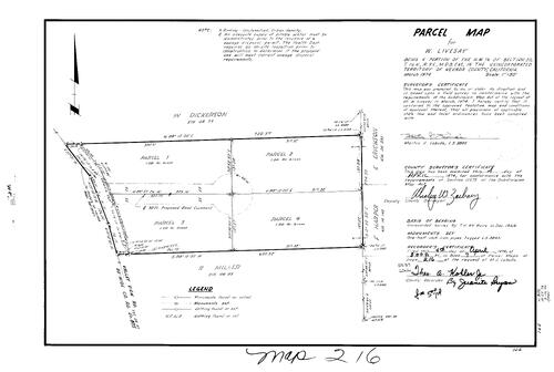 Click to see Parcel Maps Book 7, pg. 216 (1974) of Nevada County Recorders Parcel Maps Book 7