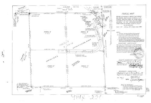 Click to see Parcel Maps Book 7, pg. 220 (1974) of Nevada County Recorders Parcel Maps Book 7
