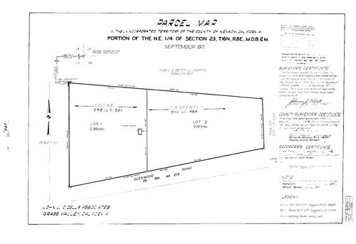 Click to see Parcel Maps Book 7, pg. 221 (1974) of Nevada County Recorders Parcel Maps Book 7