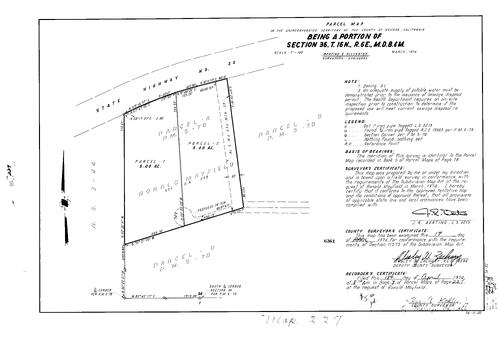 Click to see Parcel Maps Book 7, pg. 227 (1974) of Nevada County Recorders Parcel Maps Book 7