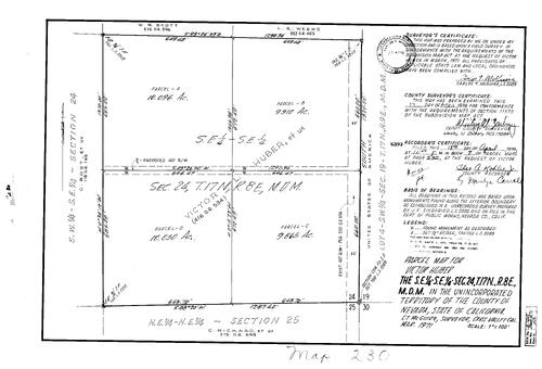 Click to see Parcel Maps Book 7, pg. 230 (1974) of Nevada County Recorders Parcel Maps Book 7