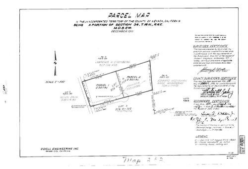Click to see Parcel Maps Book 7, pg. 232 (1974) of Nevada County Recorders Parcel Maps Book 7