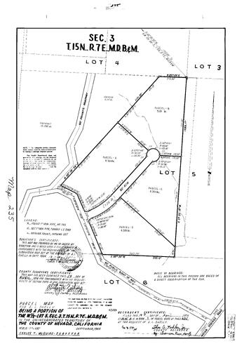 Click to see Parcel Maps Book 7, pg. 235 (1974) of Nevada County Recorders Parcel Maps Book 7