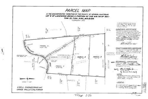 Click to see Parcel Maps Book 7, pg. 236 (1974) of Nevada County Recorders Parcel Maps Book 7