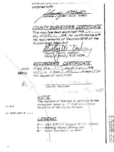 Click to see Parcel Maps Book 7, pg. 241 (1974) of Nevada County Recorders Parcel Maps Book 7