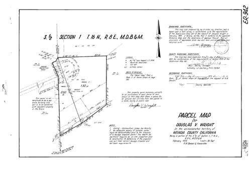 Click to see Parcel Maps Book 7, pg. 250 (1974) of Nevada County Recorders Parcel Maps Book 7