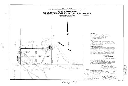 Click to see Parcel Map Book 8, pg. 019 (1974) of Nevada County Recorders Parcel Maps Book 8