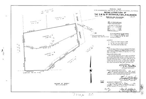Click to see Parcel Map Book 8, pg. 020 (1974) of Nevada County Recorders Parcel Maps Book 8