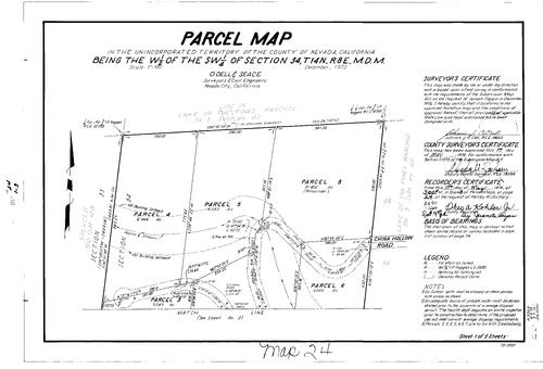 Click to see Parcel Map Book 8, pg. 024 (1974) of Nevada County Recorders Parcel Maps Book 8