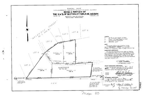 Click to see Parcel Map Book 8, pg. 030 (1974) of Nevada County Recorders Parcel Maps Book 8