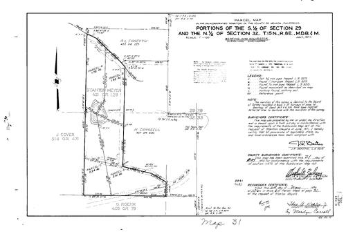 Click to see Parcel Map Book 8, pg. 031 (1974) of Nevada County Recorders Parcel Maps Book 8