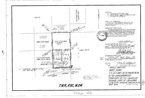 Click to see Parcel Map Book 8, pg. 036 (1974) of Nevada County Recorders Parcel Maps Book 8