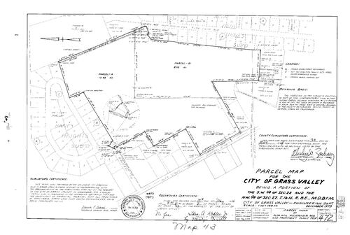 Click to see Parcel Map Book 8, pg. 043 (1974) of Nevada County Recorders Parcel Maps Book 8