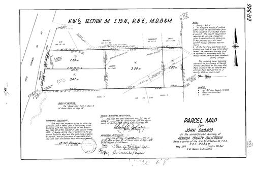 Click to see Parcel Map Book 8, pg. 048 (1974) of Nevada County Recorders Parcel Maps Book 8