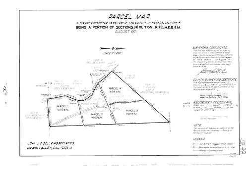 Click to see Parcel Map Book 8, pg. 052 (1974) of Nevada County Recorders Parcel Maps Book 8