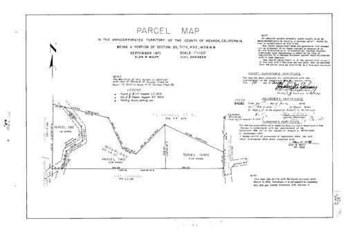 Click to see Parcel Map Book 8, pg. 057 (1974) of Nevada County Recorders Parcel Maps Book 8