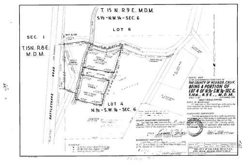 Click to see Parcel Map Book 8, pg. 058 (1974) of Nevada County Recorders Parcel Maps Book 8