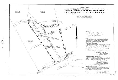 Click to see Parcel Map Book 8, pg. 062 (1974) of Nevada County Recorders Parcel Maps Book 8