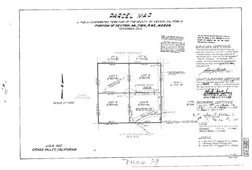 Click to see Parcel Map Book 8, pg. 069 (1974) of Nevada County Recorders Parcel Maps Book 8