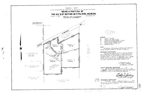 Click to see Parcel Map Book 8, pg. 072 (1974) of Nevada County Recorders Parcel Maps Book 8