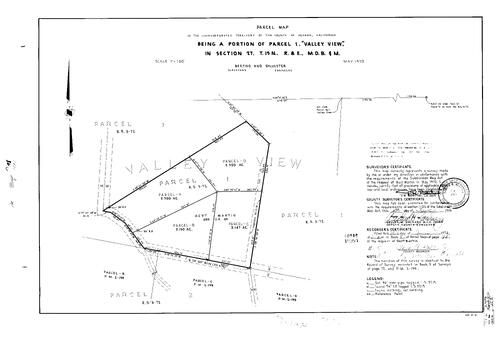 Click to see Parcel Map Book 8, pg. 078 (1974) of Nevada County Recorders Parcel Maps Book 8