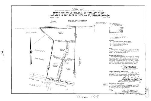 Click to see Parcel Map Book 8, pg. 109 (1974) of Nevada County Recorders Parcel Maps Book 8