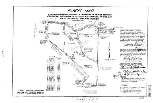Click to see Parcel Map Book 8, pg. 133 (1974) of Nevada County Recorders Parcel Maps Book 8