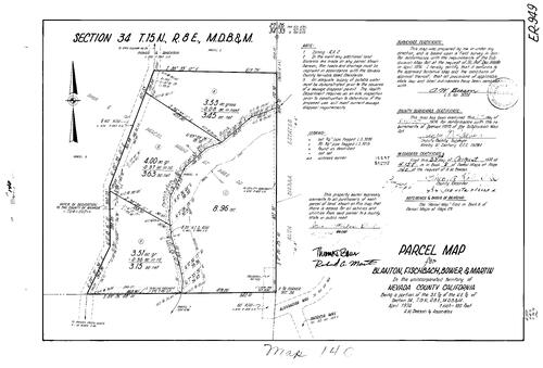 Click to see Parcel Map Book 8, pg. 140 (1974) of Nevada County Recorders Parcel Maps Book 8
