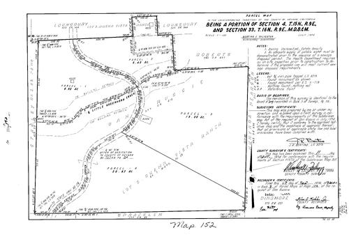 Click to see Parcel Map Book 8, pg. 152 (1974) of Nevada County Recorders Parcel Maps Book 8