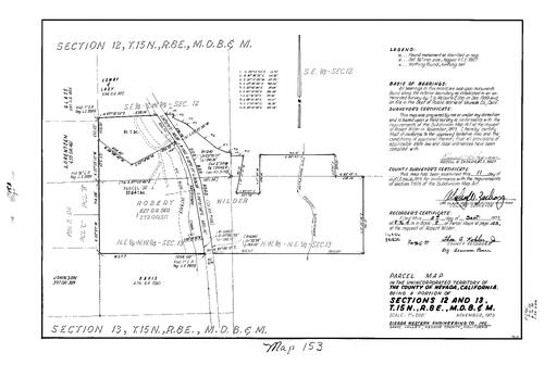 Click to see Parcel Map Book 8, pg. 153 (1974) of Nevada County Recorders Parcel Maps Book 8