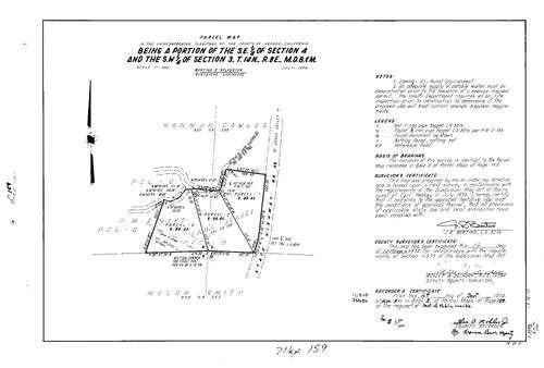 Click to see Parcel Map Book 8, pg. 159 (1974) of Nevada County Recorders Parcel Maps Book 8