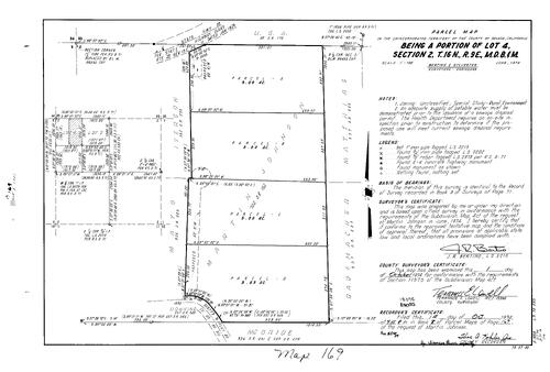 Click to see Parcel Map Book 8, pg. 169 (1974) of Nevada County Recorders Parcel Maps Book 8