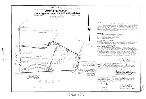 Click to see Parcel Map Book 8, pg. 174 (1974) of Nevada County Recorders Parcel Maps Book 8