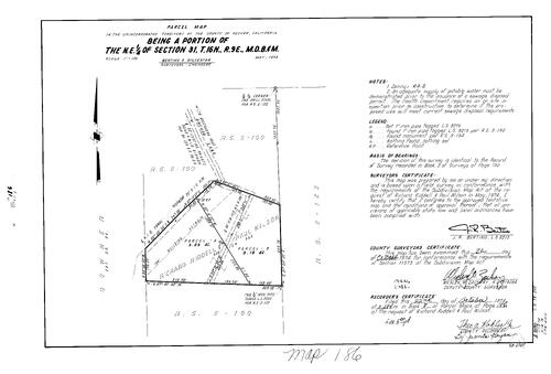 Click to see Parcel Map Book 8, pg. 186 (1974) of Nevada County Recorders Parcel Maps Book 8