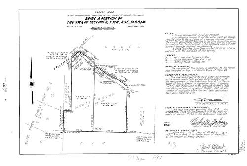 Click to see Parcel Map Book 8, pg. 191 (1974) of Nevada County Recorders Parcel Maps Book 8