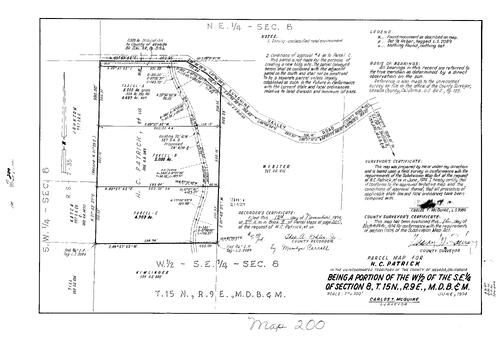 Click to see Parcel Map Book 8, pg. 200 (1974) of Nevada County Recorders Parcel Maps Book 8