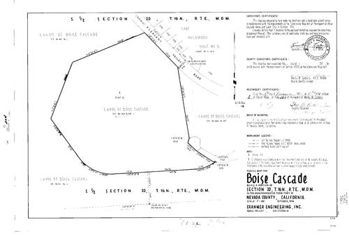 Click to see Parcel Map Book 8, pg. 204 (1974) of Nevada County Recorders Parcel Maps Book 8