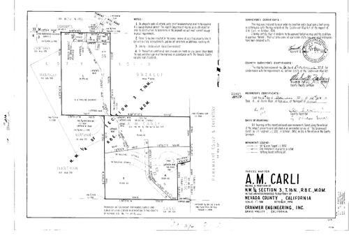 Click to see Parcel Map Book 8, pg. 212 (1974) of Nevada County Recorders Parcel Maps Book 8
