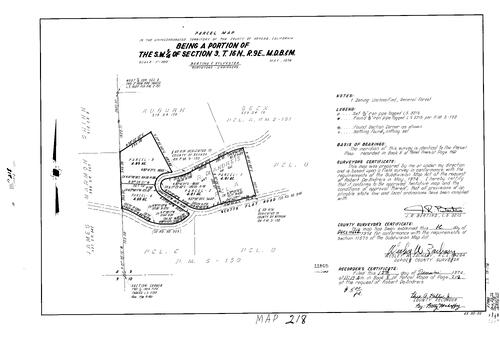 Click to see Parcel Map Book 8, pg. 218 (1974) of Nevada County Recorders Parcel Maps Book 8