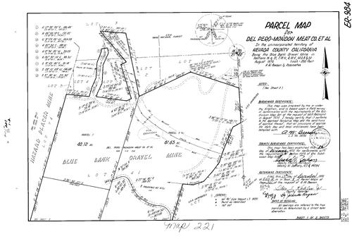 Click to see Parcel Map Book 8, pg. 221 (1974) of Nevada County Recorders Parcel Maps Book 8